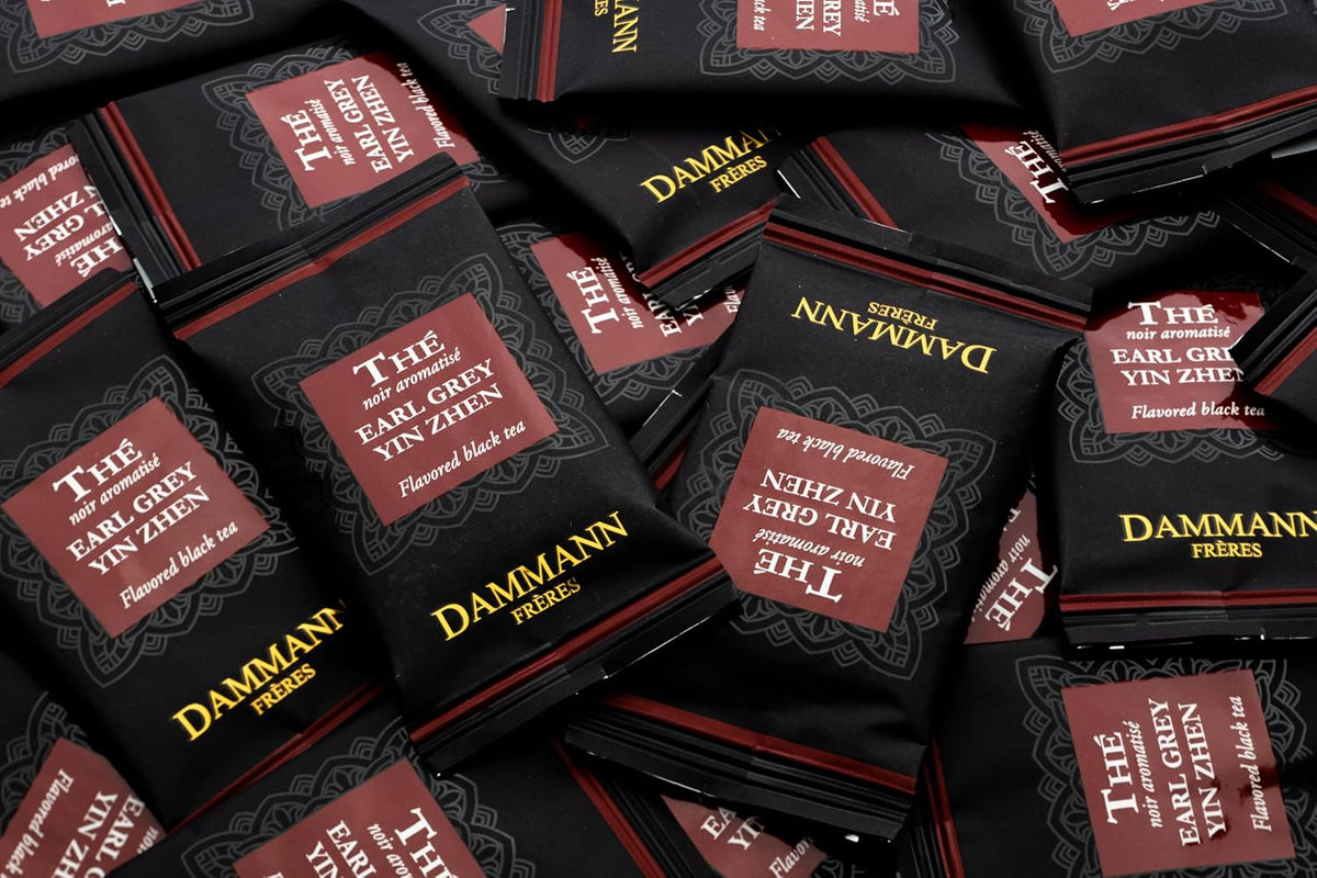 Dammann Freres Sachets, Earl Grey Yin Zhen Tea Bags, Premium Gourmet French Black Tea, Blend Bergamot, Individually Wrapped, 24 Count (Single Pack)
