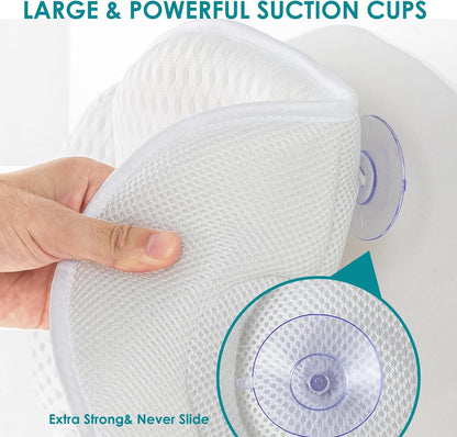 Bath Pillow for Tub,Luxury Bath Pillow for Back,Bathtub Pillow | Bathtub Pillow is Made of Soft 5D Mesh Fabric, Anti Slip Suction Cups, Spa Gifts, Neck And Back Support (Regular Version)