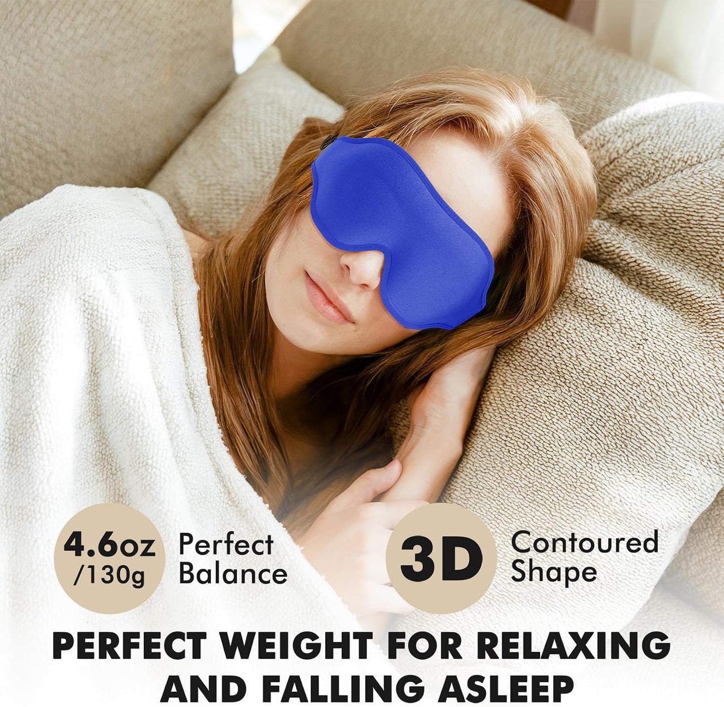 Sleep Eye Mask for Men Women, Lash Extensions 3D Sleeping Mask, Travel Blackout Night Blindfold Eye Shade Cover with Adjustable Strap (Black)