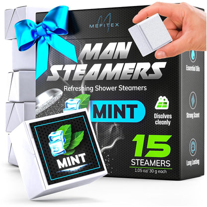 Shower Steamers for Men - 15 Pack Eucalyptus Aromatherapy Shower Steamers, Strong Scent, Long Lasting, Premium Essential Oils, Gifts for Men Relaxation and Sinus Relief