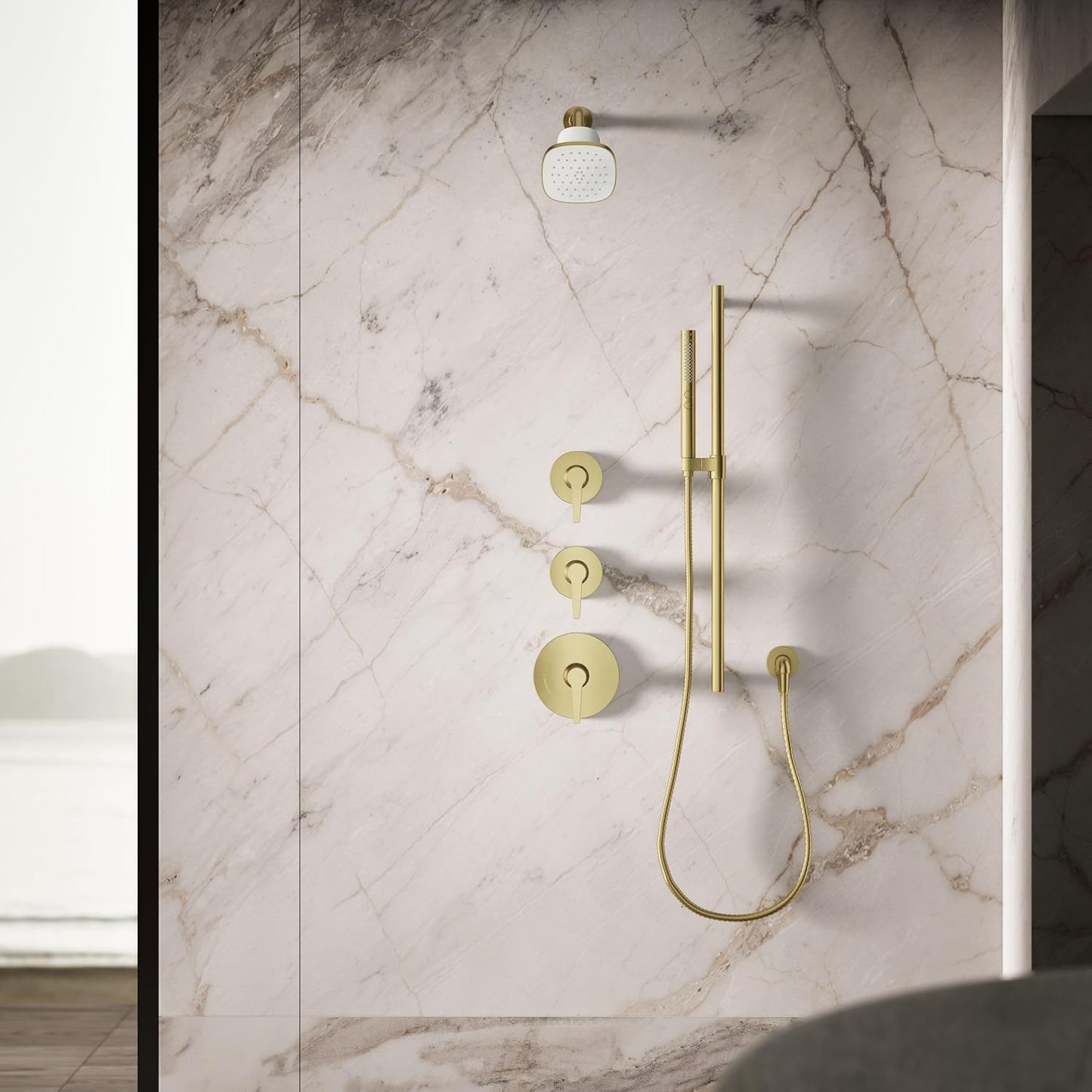 KOHLER 33631-Y-BN Cinq Round Single-Function Filtered Showerhead, Five-Layer Filtration, 2.5 GPM, Full Coverage Spray, Premium Durable Material, Vibrant Brushed Nickel