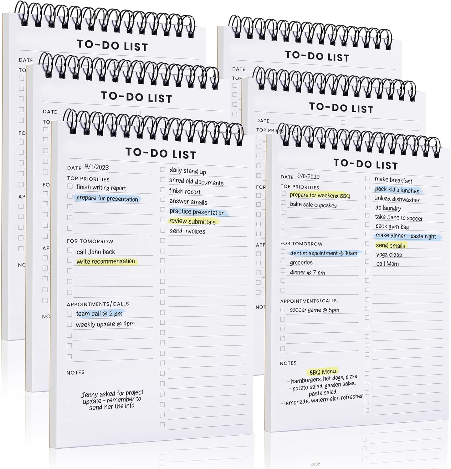 Weekly Planner Pad: To Do List Desk Notepad with Multiple Sections - 8.5x11" 52 Sheets - Undated Tear Off Notebook Calendar - Habit Planning Tracker, Task Goal Checklist Organizer - Agenda Plan Pad