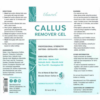 Ebanel Salon Grade Callus Remover for Feet with 20% Urea, Pedicure Gel Peel