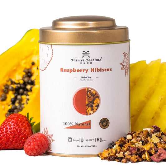Taimei Teatime Raspberry Hibiscus Herbal Tea Loose Leaf - 4.23oz