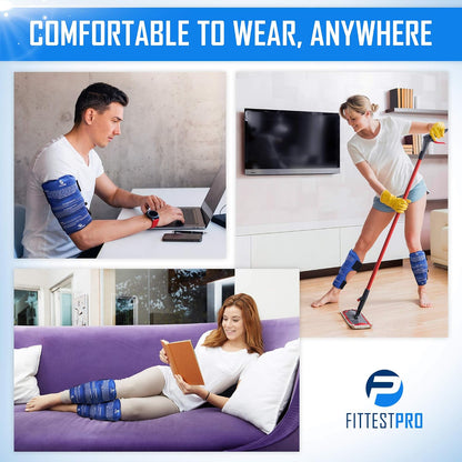 Fittest Pro Knee Ice Pack Wrap for Pain Relief, Reusable Hot and Cold Therapy Wrap for Swelling, Recovery, and Therapy for Arthritis, Meniscus Tear and ACL