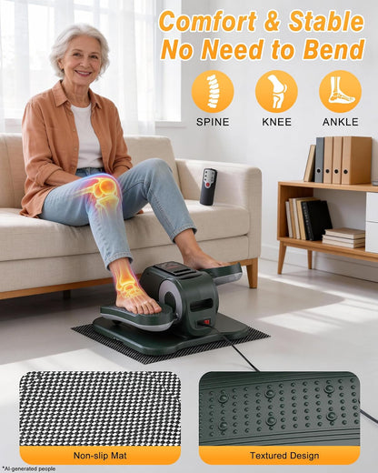VIVURN-Upgraded Under Desk Elliptical 12 Speeds Forward & Reverse Manual & Auto Mode, Electric Leg Exerciser As Seen on TV for Seniors with Non-Slip Mat Quiet Smooth for Home Office, Gift for Mom Dad