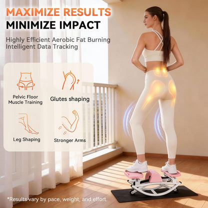 Rock Stepper - Steppers for Exercise at Home, Portable Stepper Side to Side with Digital Display & Resistance Bands, 330 LBS Capacity Full Body Workout Low-Impact Knee-Friendly 3D Stair Stepper