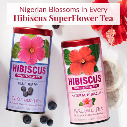 The Republic of Tea – Hibiscus Strawberry Tea, 36 Tea Bags, Herbal Blend, Caffeine Free, Gluten Free