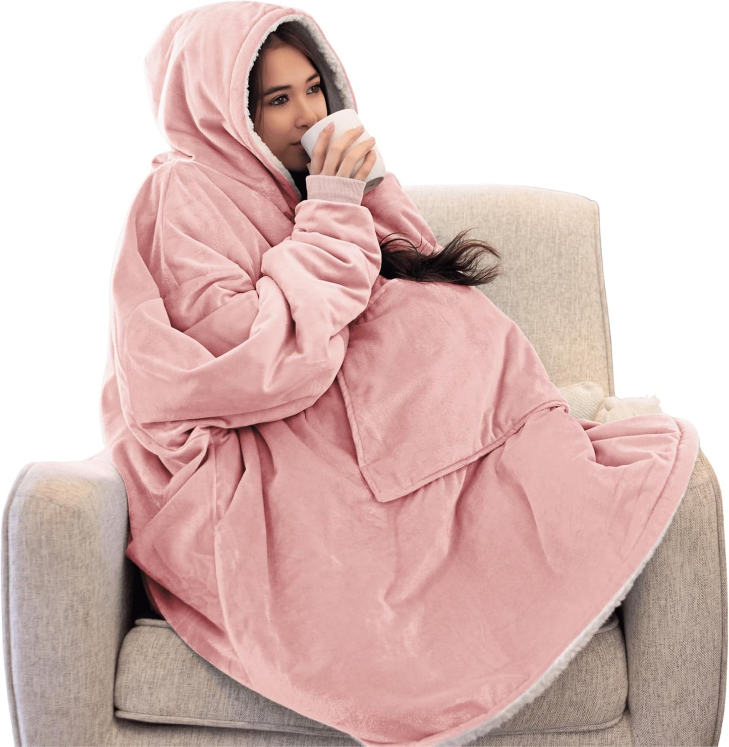 THE COMFY Original | From Shark Tank | Patented | Oversized Sherpa Wearable Blanket Hoodie| Gift for Women & Men | One Size