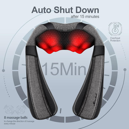 Shiatsu Neck Back and Shoulder Massager with Heat for Pain Relief Deep Tissue, Christmas Women Men Gifts for Mom Dad, Wife Husband, Him Her, Fathers Day, Mothers Day, Birthdays Gift (NOT Cordless)