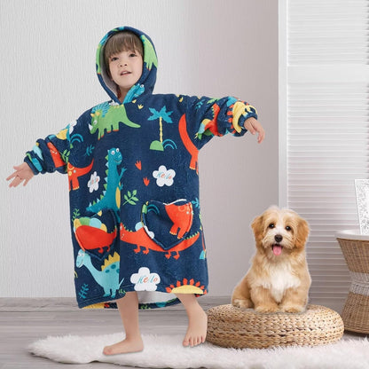 Fiosnow Glow in the Dark Unicorn Blanket Hoodies for Kids 6-13YR Oversize Wearable Blanket Hoodies for Boys Girls Teens