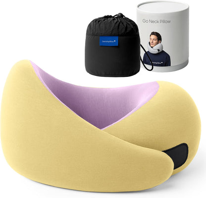 Ostrichpillow Go Neck Pillow, Travel Pillows for Airplanes, Premium Memory Foam Travel Pillow, 360º Ergonomic Design, Asymmetrical Sides, Travel Bag Included, Washable Modal Cover