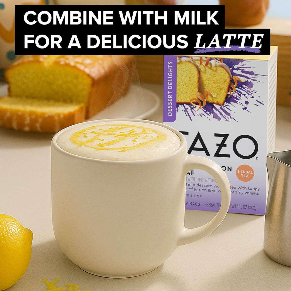 TAZO Glazed Lemon Loaf Herbal Tea Bags, 90 Total Bags (15ct - Pack of 6)