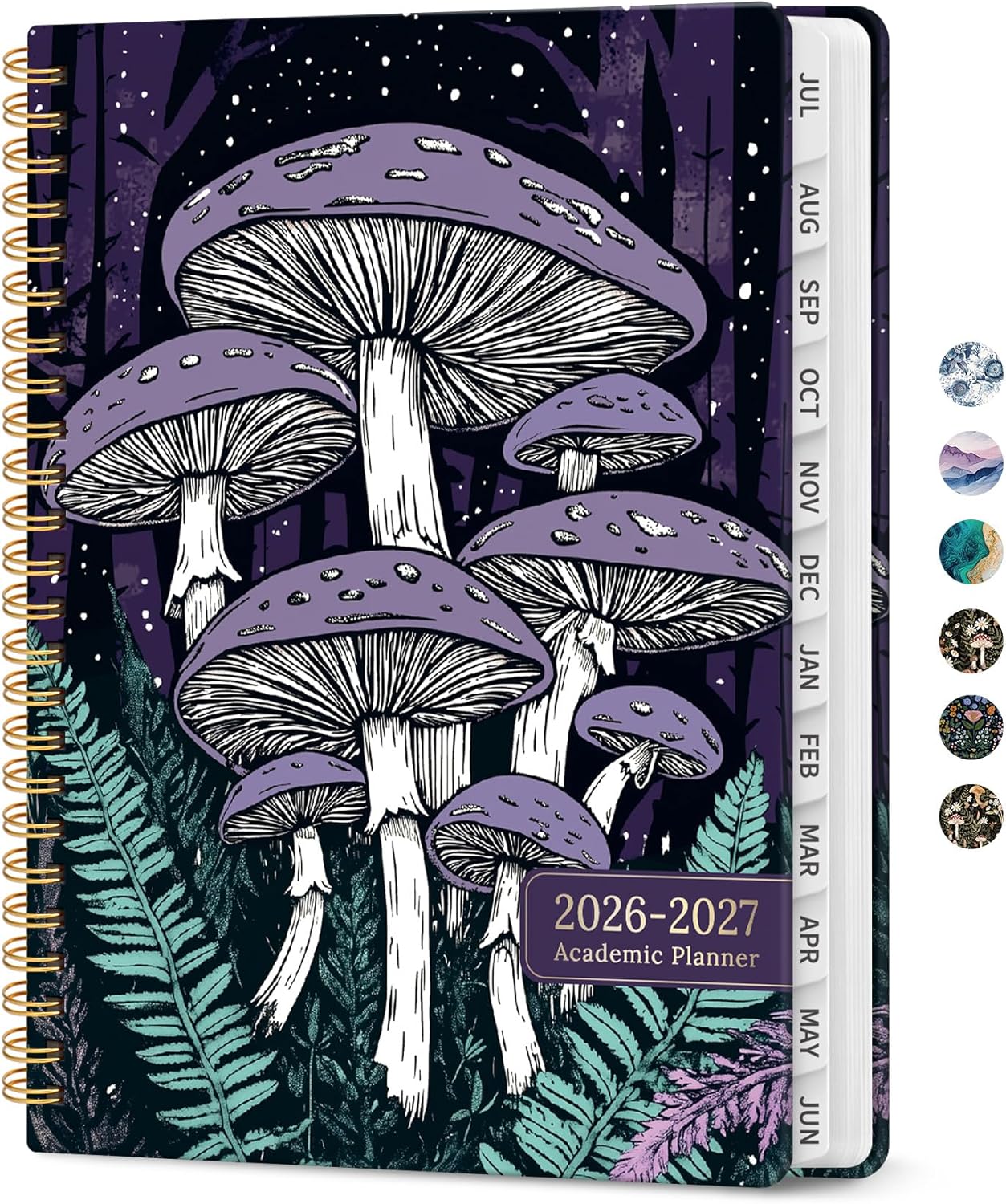 Planner 2026-2027, Academic Monthly and Weekly Calendar Planner for Women, July 2026 - June 2027, Hardcover Pretty Agenda Planner Book with Tabs, Spiral Daily Organizer for School Office Home Supplies, 6.3" x 8.5" - Blue Floral