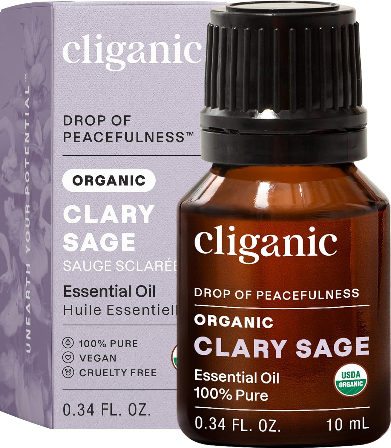 Cliganic Organic Lavender Essential Oil - 100% Pure Natural Undiluted, for Aromatherapy Diffuser | Non-GMO Verified - Colors B
