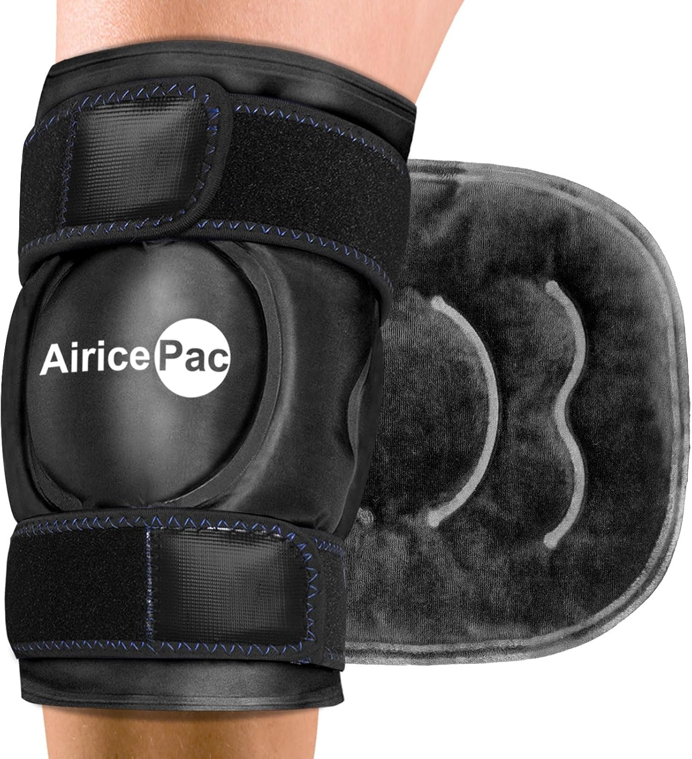 AiricePac Ice Pack for Knee Pain Relief, Reusable Gel Ice Wrap for Injuries, Swelling, Knee Replacement Surgery, Cold Compress Therapy for Arthritis, Meniscus Tear and ACL, Blue