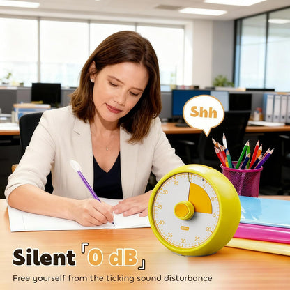 Visual Timer for Kids 60-Minute Countdown Timer with Optional Alarm, Focus Tool for ADHD & Autism, Time Management for Homework, Chores, Office, Kitchen, Teaching & Study Routines (Pink)