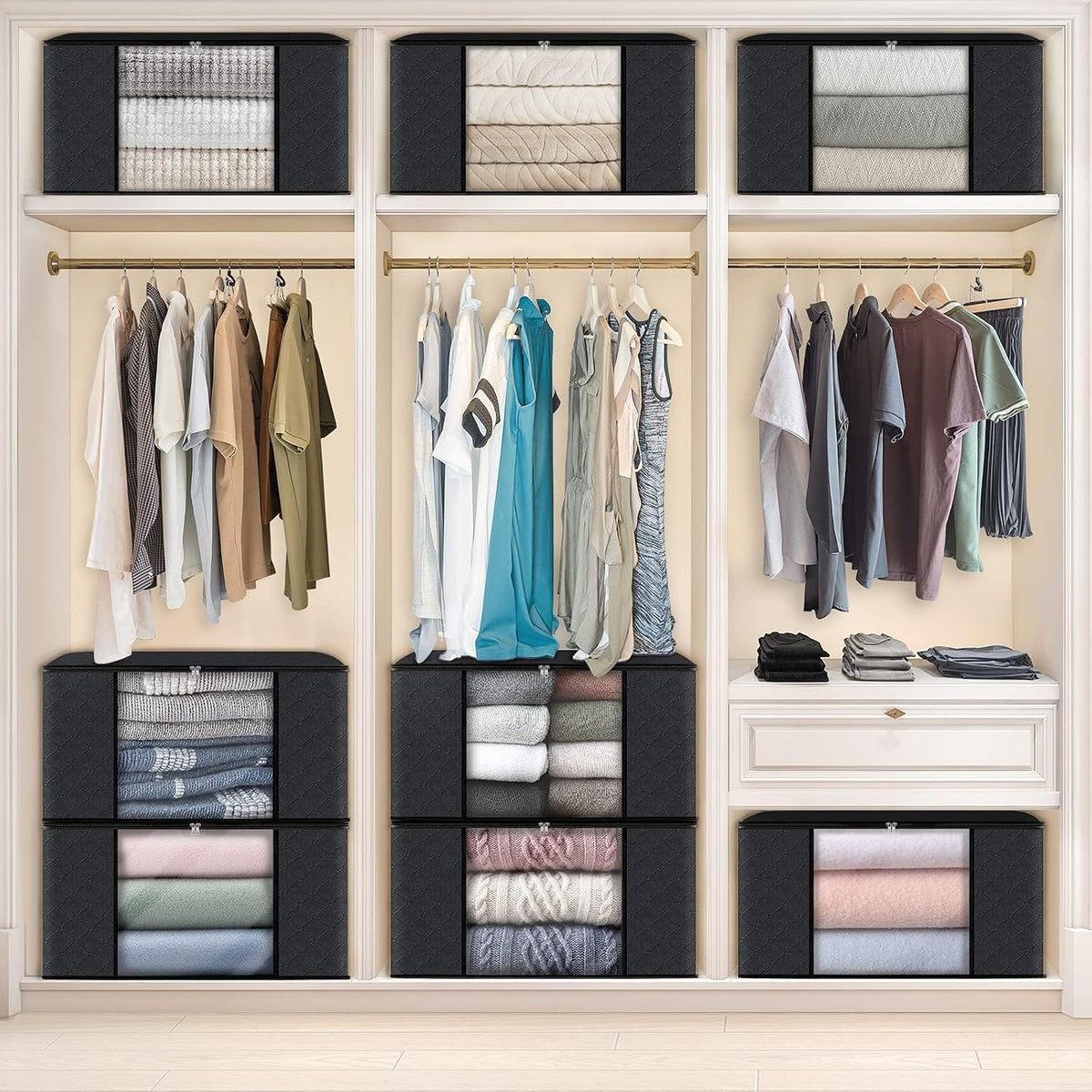 Fab totes Storage Bags for Clothes Blanket Storage Bins with Lids