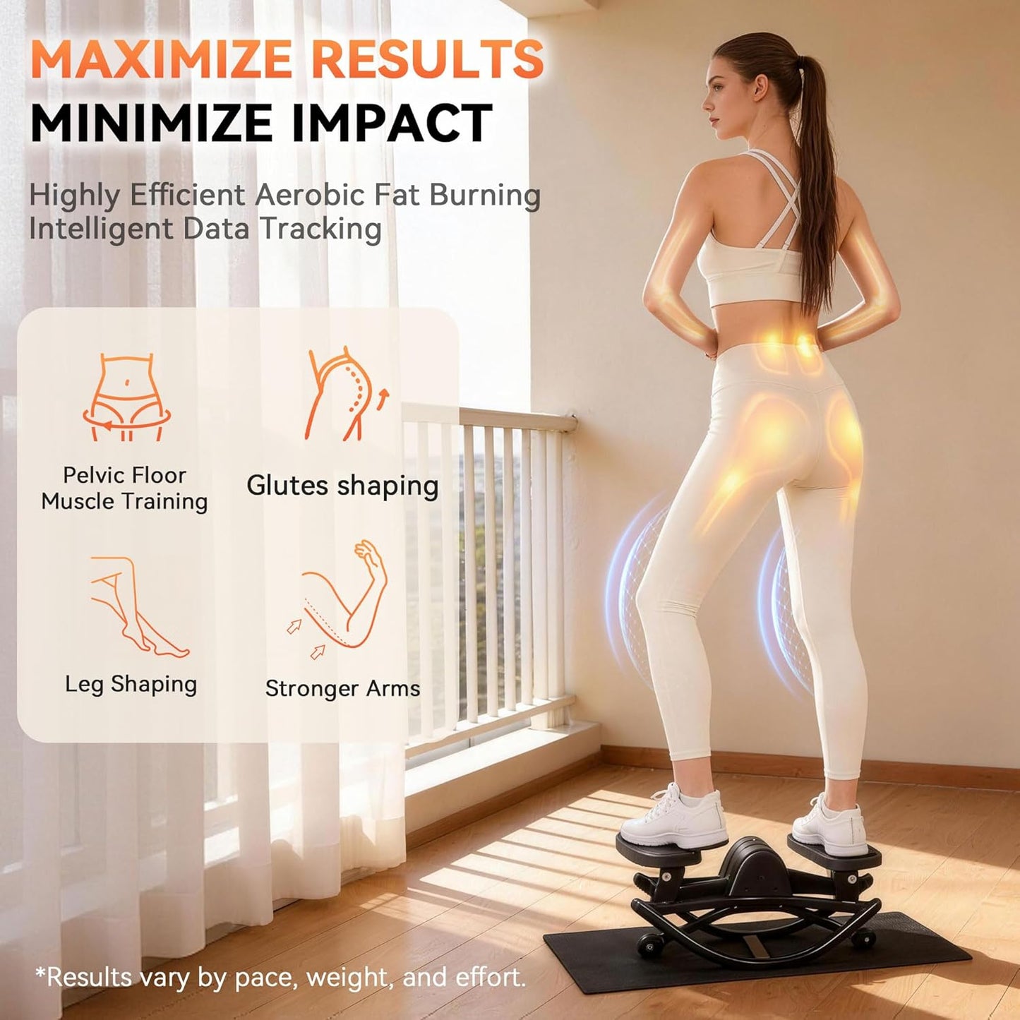 Rock Stepper - Steppers for Exercise at Home, Portable Stepper Side to Side with Digital Display & Resistance Bands, 330 LBS Capacity Full Body Workout Low-Impact Knee-Friendly 3D Stair Stepper
