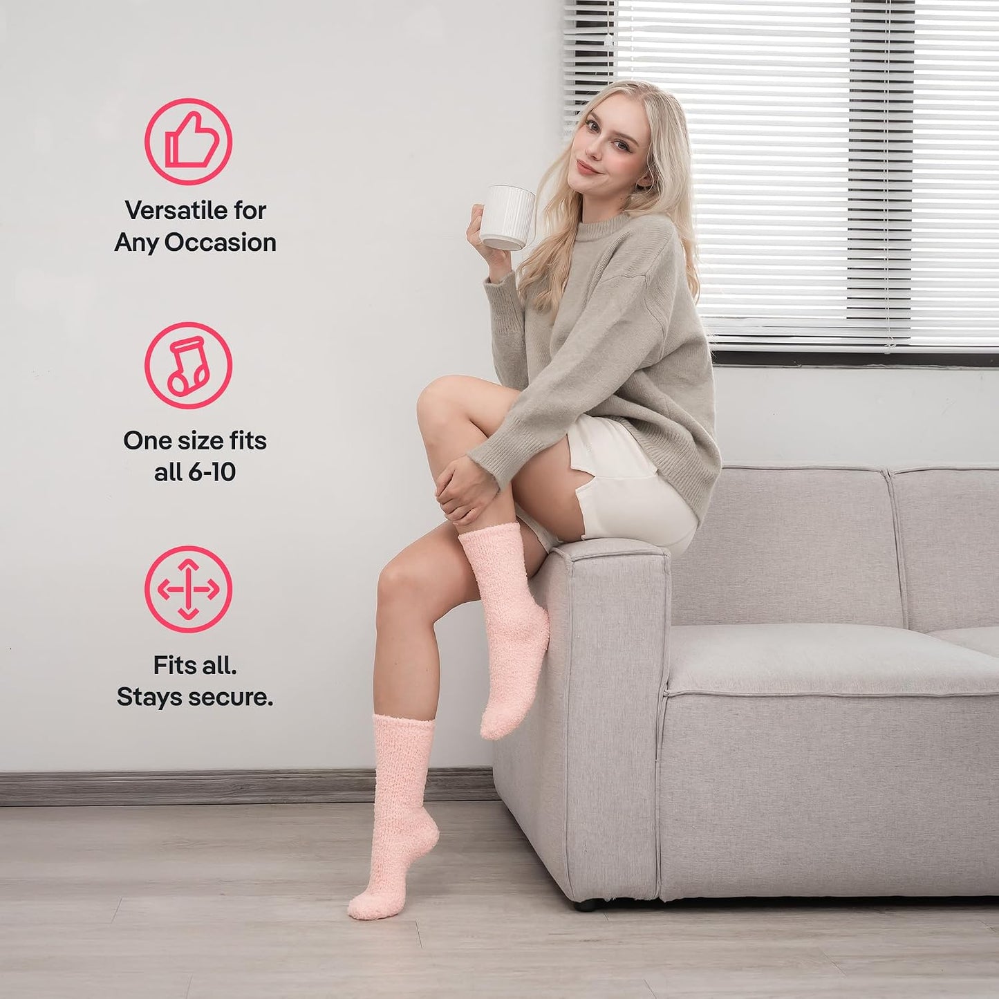 COOLMATE Fuzzy Socks for Women Gift Box – Cozy Soft Cloud Socks for Spa Home, Mother’s Day Gifts for Mom Grandma