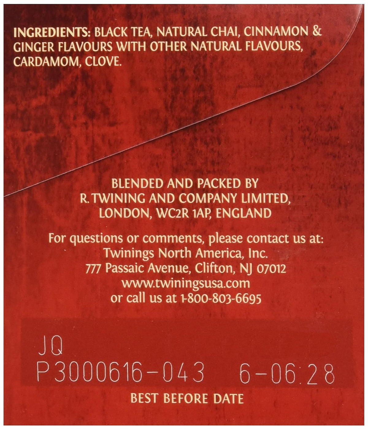 Twinings Chai Black Tea Individually Wrapped Bags, 20 Count (Pack of 2), Sweet, Savoury Spices, Caffeinated, Enjoy Hot or Iced, 20 Teabags