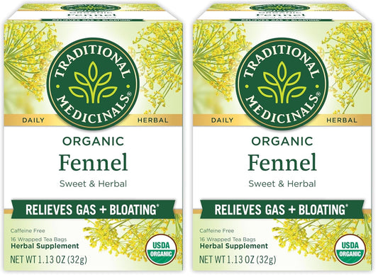 Traditional Medicinals Tea, Organic Fennel, Promotes Healthy Digestion, 16 Tea Bags (Pack of 2)