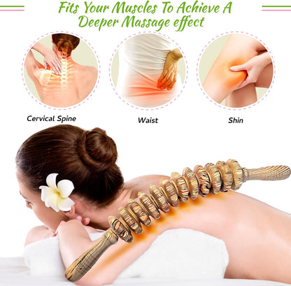 Wooden Massager Handheld Roller Trigger Point Massager Stick for Fascia, Cellulite, Muscle & Abdomen , Body Therapy Massager, Muscle Belly Relief Tool…