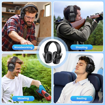 Link Dream 2Pack Ear Protection, NRR 35dB Hearing Protection Noise Canceling Ear Muffs Adjustable Headband for Shooting