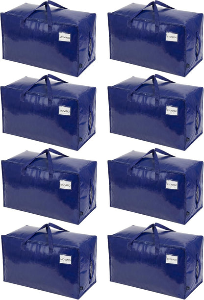 VENO Clear Extra Large Moving Bags & Storage Totes, Heavy Duty Organizer with Reinforced Handles & Strong Zippers for Clothes, College Dorm Essentials, Moving Supplies