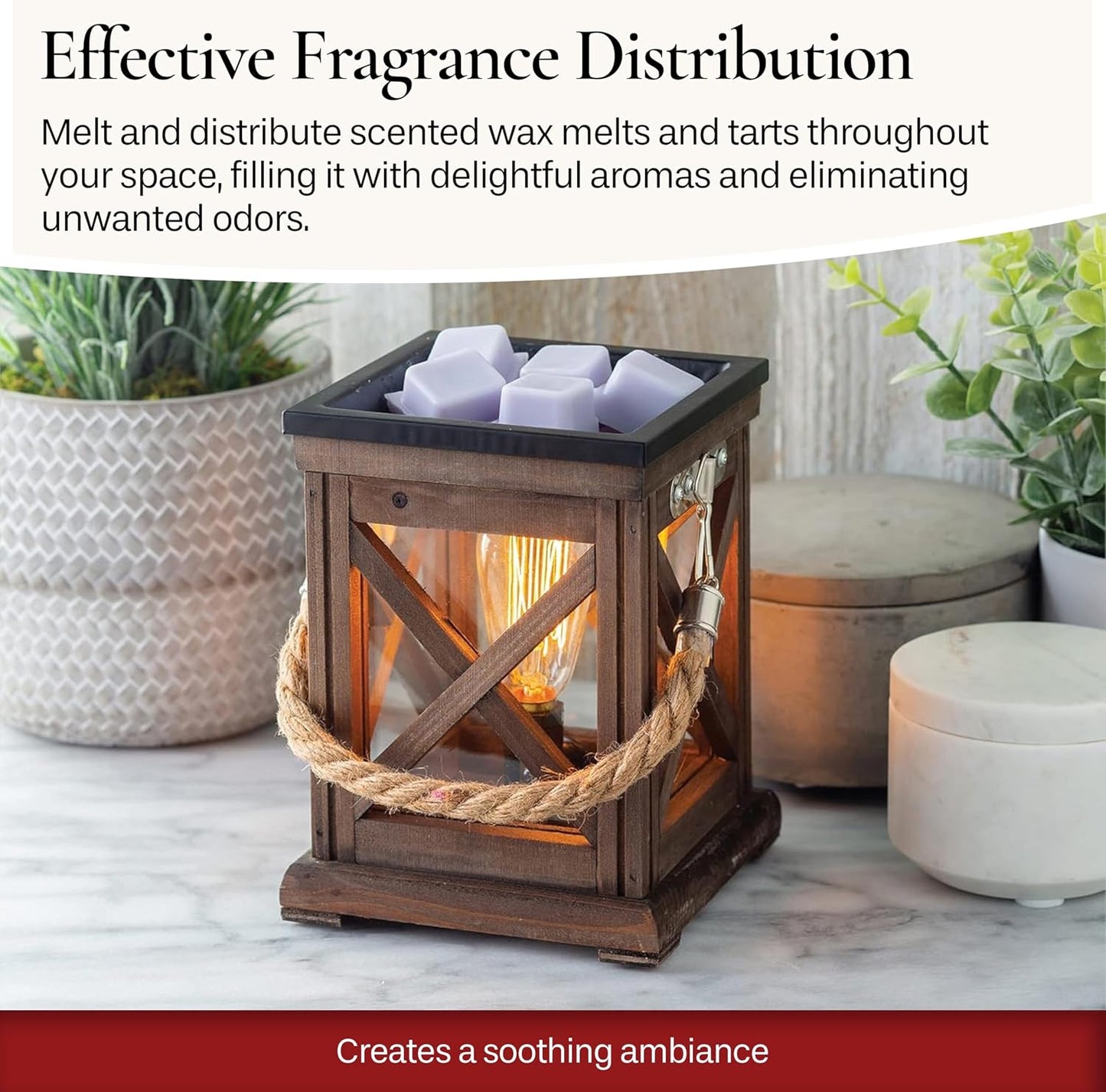 Candle Warmers ETC. Vintage Bulb Illumination Fragrance Warmer- Light-Up Warmer for Warming Scented Candle Wax Melts and Tarts to Freshen Room, Apothecary