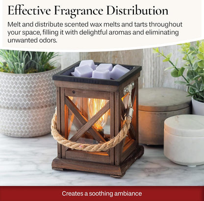 Candle Warmers ETC. Vintage Bulb Illumination Fragrance Warmer- Light-Up Warmer for Warming Scented Candle Wax Melts and Tarts to Freshen Room, Apothecary