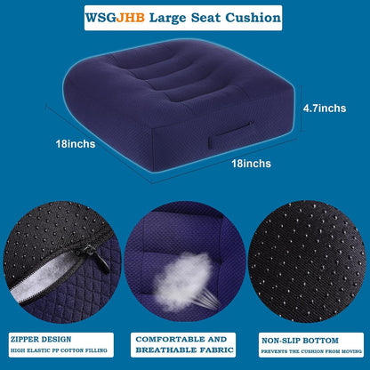 WSGJHB Car Booster Seat Cushion Posture Cushion for Long Sitting | Portable Breathable Mesh, Effectively Increase The Field of View Ideal for Office, Home, Car Angle Lift Seat Cushions,Black