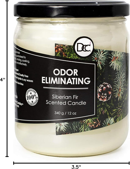 Vanilla Bean Odor Eliminating Highly Fragranced Candle - Eliminates 95% of Pet, Smoke, Food, and Other Smells Quickly - Up to 80 Hour Burn time - 12 Ounce Premium Soy Blend - Colors B