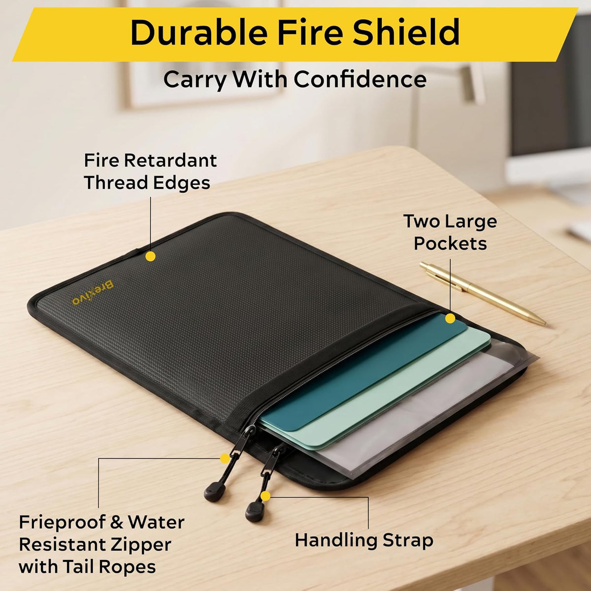 Fireproof Document Bag - Fireproof Box [Thermal Insulated] Fireproof Safety