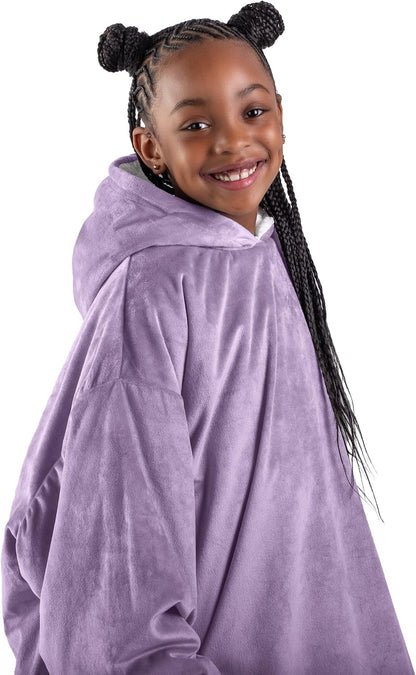 Bare Home Wearable Blanket Hoodie - Soft Plush Sherpa - Warm and Cozy - Oversized Wearable Blanket
