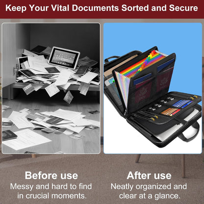 Fireproof Document Organizer Box with Lock for Important Documents