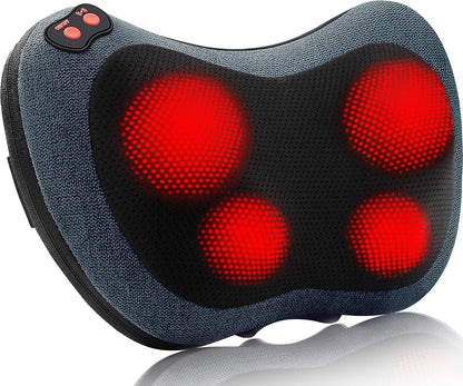 Papillon Back Massager with Heat,Shiatsu Pillow for Body Pain Relief Gray