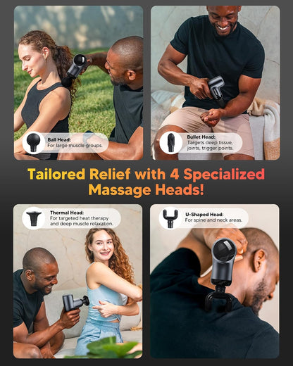 arboleaf Mini Massage Gun Deep Tissue, Percussion Muscle Massager for Back Pain Relief, Portable Small Travel Size, Quiet Massager, Gifts for Woman Man