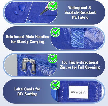 KYODOLED Clear Moving Bags Heavy Duty Extra Large, Storage Totes