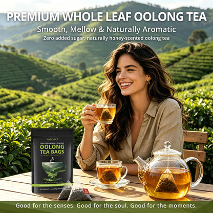 Oolong Tea Bags – Yunnan High-Mountain Oolong Whole Leaf Tea Bags,25 Bags (4g Each) –Cortisol & Calming Tea for Stress Relief,Digestion & Metabolism,Loose Leaf Oolong Tea, Smooth Aroma,Low-Astringency