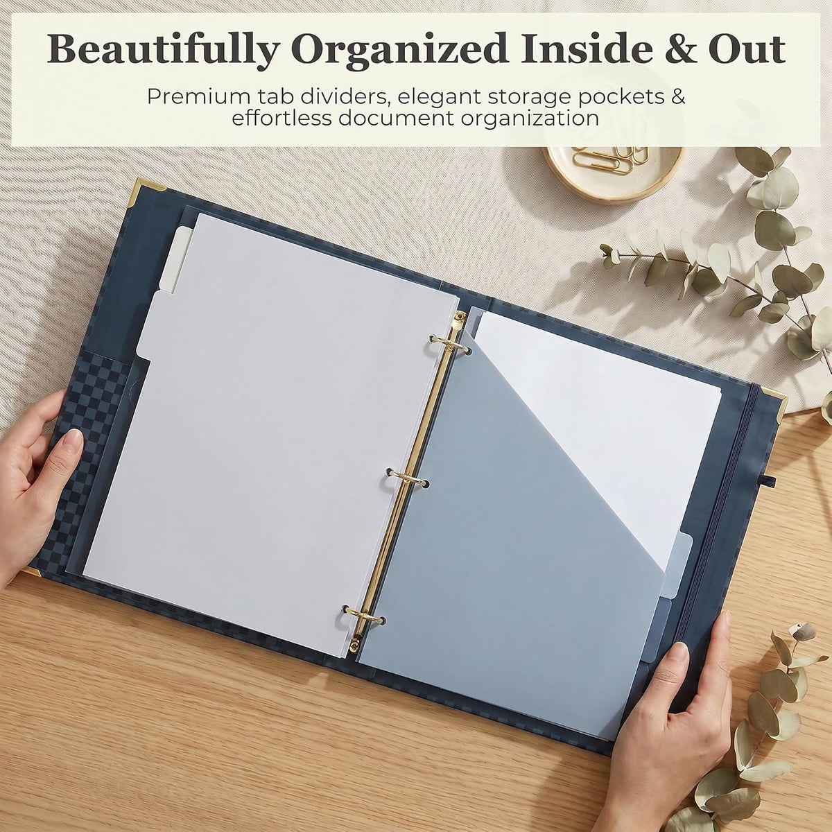 Aesthetic Clipboard Binder with Dividers - 3 Ring Organizer for Work