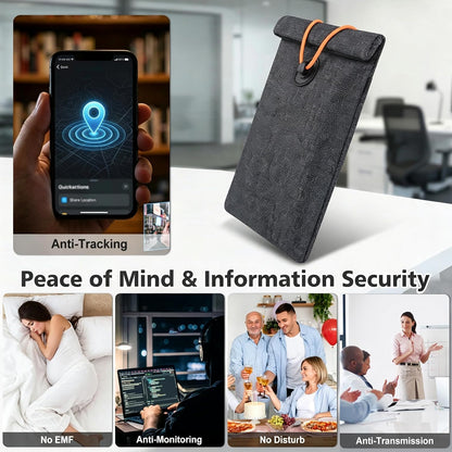 Faraday Bags for Phones 2 Pack, Signal Blocking Bag, Go Dark Bag, RFID Blocking Pouch for Cell Phone, Car Key Fob, Credit Cards (Dark Gray)
