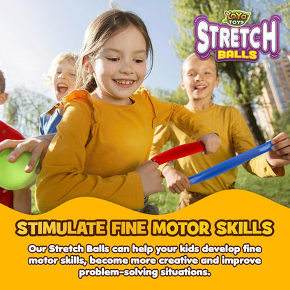 YoYa Toys Pull, Stretch and Squeeze Stress Balls - 3 Balls, Elastic Sensory Balls for Stress and Anxiety Relief, Autism and Special Needs Toys, Calming Fidgets for Kids and Adults, Ideal for Classroom