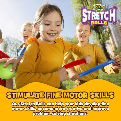 YoYa Toys Pull, Stretch and Squeeze Stress Balls - 3 Balls, Elastic Sensory Balls for Stress and Anxiety Relief, Autism and Special Needs Toys, Calming Fidgets for Kids and Adults, Ideal for Classroom