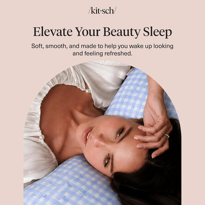 Kitsch Satin Pillowcase with Zipper for Hair & Skin - Softer Than Silk Pillow Cases, Smooth Cooling Satin Pillow Case, Wrinkle-Free, Machine Washable - Pillow Cases Standard Size (19x26) - Blush