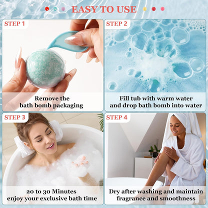 Bath Bombs for Women Gift Set, 50 Pcs Natural Organic Bubble Bathbombs with 10 Rich Scents, Handmade Bubble Bath Fizzy, for Bubble Bath Spa,Her/Him,Wife,Girlfriend,Mother Present Giving