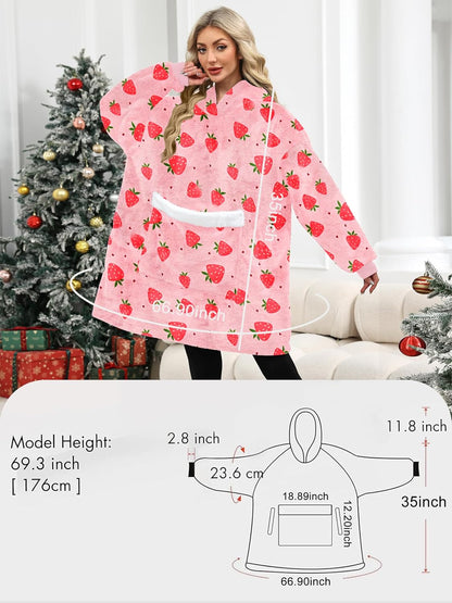 Wearable Blanket Hoodie Gifts for Women Men, Oversized Blanket Sweatshirt Cozy Fleece Blanket with Dog Giant Pocket