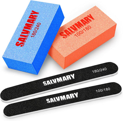 Nail Files and Buffers, Professional Manicure Tools Kit, 100/180 Grit Double Sided Emery Boards for Nails, 80/100 Grit Nail Buffer Blocks Supplies for Home Salon 8Pcs