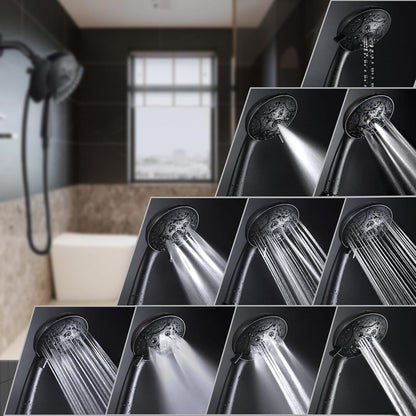 INAVAMZ Shower Head with Handheld High Pressure: Hand Held Shower Head & Rain Shower Head 2-IN-1 Shower Head with 59" Rotatable Stainless Steel Hose, Shower Trim Systems, Sliver 2.5 GPM 15391 Filter