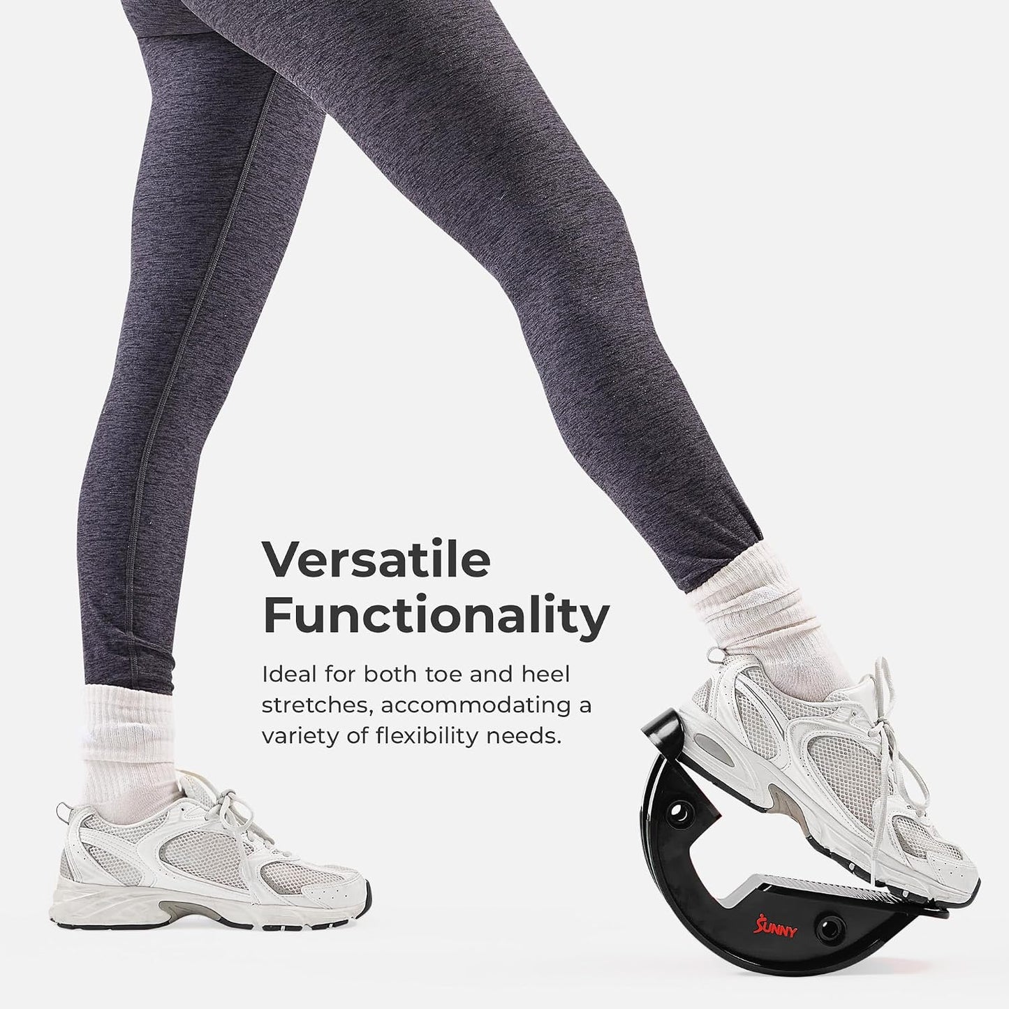 Sunny Health & Fitness Calf Stretcher and Foot Rocker for Plantar Tight Calves Relief Hamstring Ankle Strengthener Facetious Sling Stretch Fighter Stretching Device Mobility